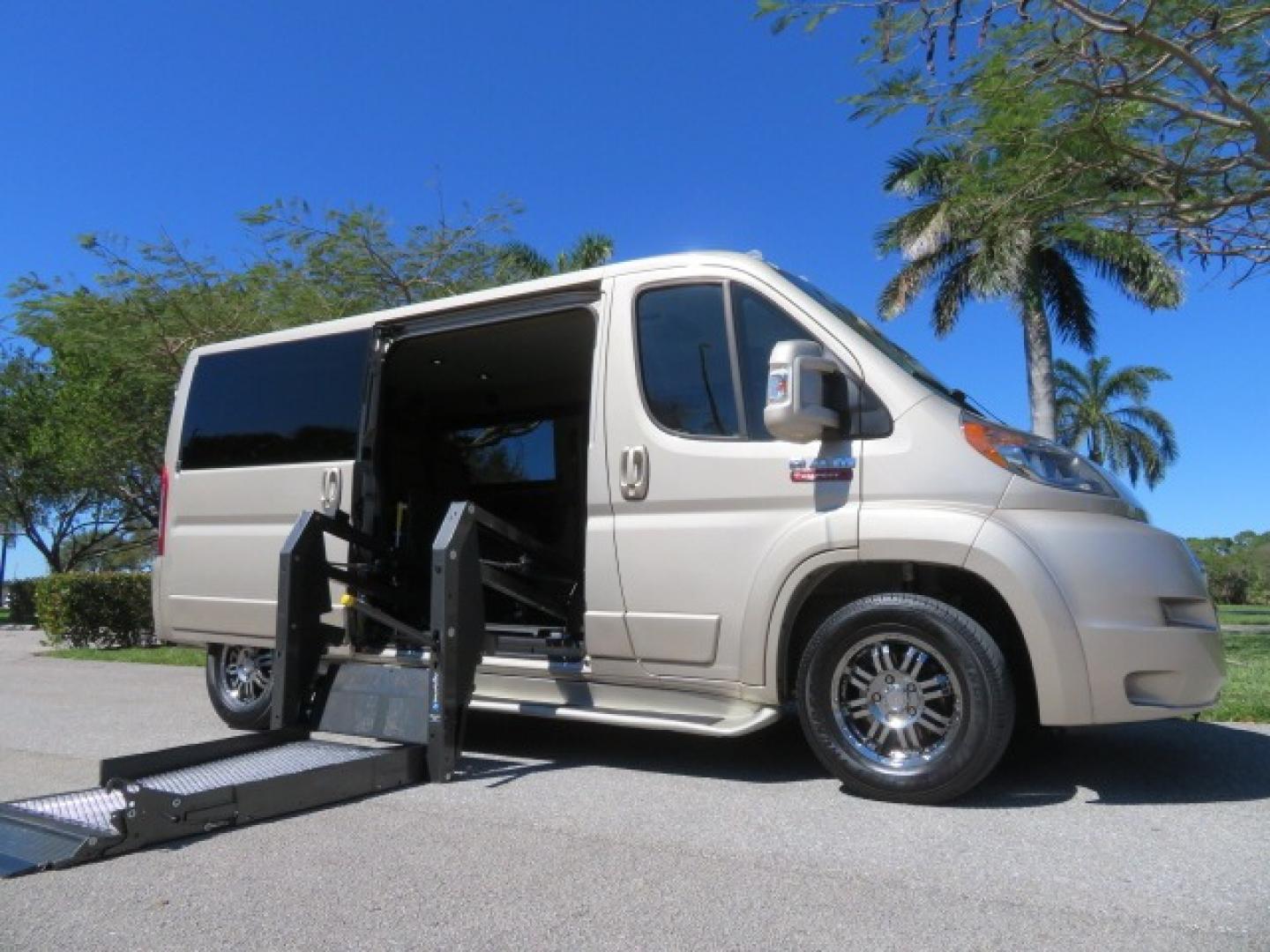 2016 Gold /Tan and Black Leather RAM Promaster (3C6TRVAG5GE) , located at 4301 Oak Circle #19, Boca Raton, FL, 33431, (954) 561-2499, 26.388861, -80.084038 - You are looking at a Gorgeous 2016 Ram Promaster Tempest X Handicap Wheelchair Conversion Van with 30K Original Miles, Lowered Floor, Dual Side Entry Doors, Power Passenger Side Entry Door, 750lb Braunability Wheelchair Lift, 4 Passenger Rear Power Bench Seat/Bed, Navigation, Rear Entertainment, Sur - Photo#43